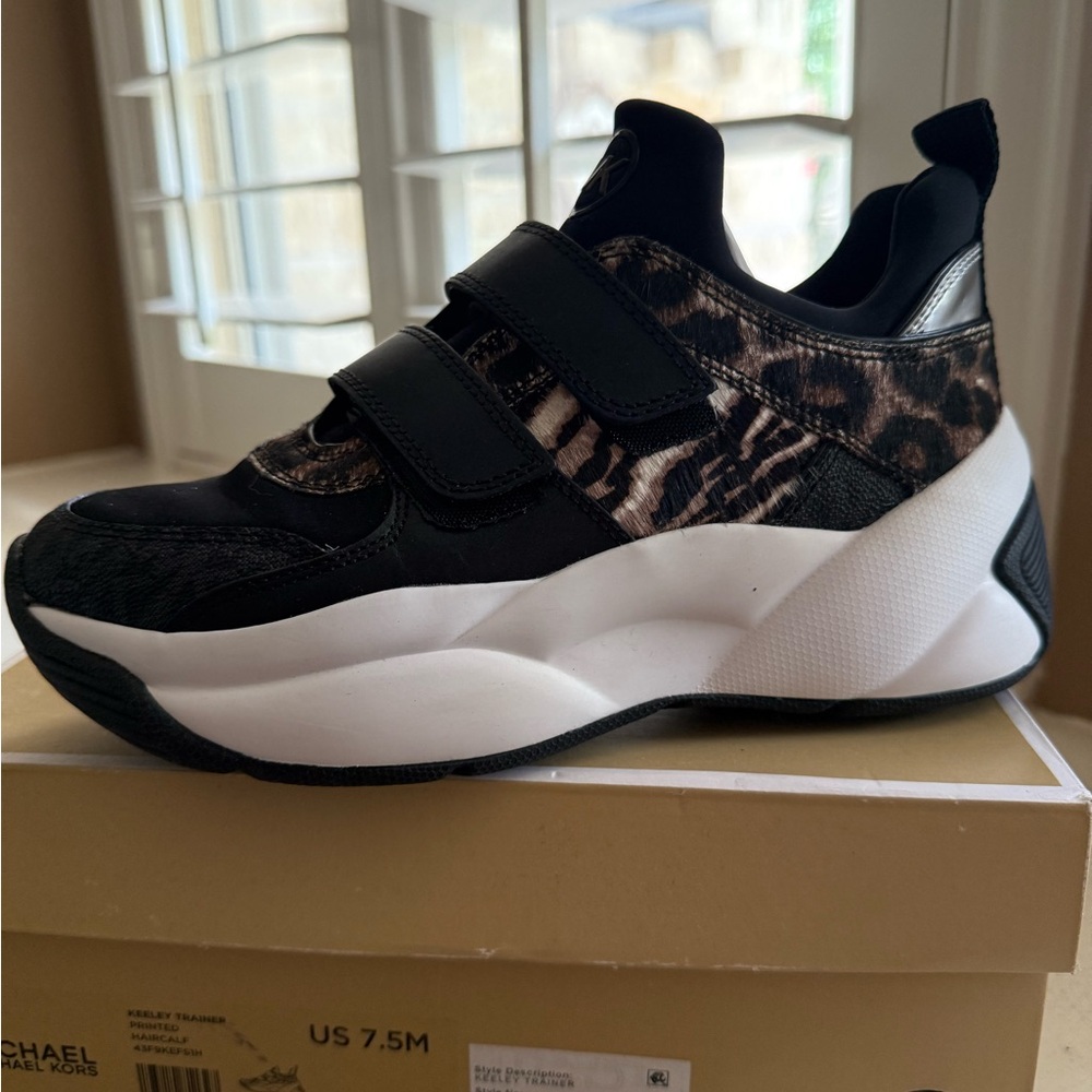 Michael Kors Black and Brown Sneakers with Chunky Platform